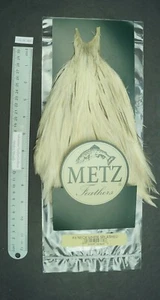 Metz #3 White Splashed Rooster Neck Dry Fly Fly Tying Cape Lot 436 - Picture 1 of 10