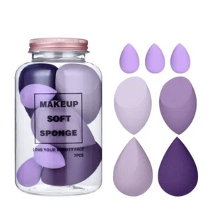 Juego de licuadora esponja de maquillaje Home N Life con estuche para huevos (multicolores 4 grandes + 3 pequeñas) - Imagen 1 de 7