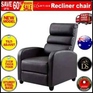 Artiss Recliner Chair Chairs Lounge Armchair Sofa Leather Cover Brown Luxury - Picture 1 of 11