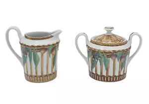 LAURE JAPY LIMOGES MARCHE AUX HERBES FRANCE CREMAER and SUGAR CUP with LID - Picture 1 of 24