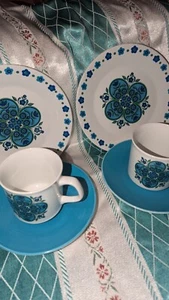 Impact J G Meakin Trio Pair Vintage Cup Saucer Side Plate MCM - Picture 1 of 10