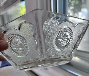 Federal Glass Americana Hexagon Stars Serving Bowl 1950'S Patriotic Vintage - Picture 1 of 5