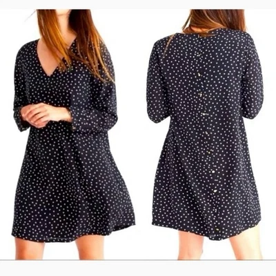 Madewell Women's Silk Star PrintButton Back A-line Dress - Size Medium - Image 1 of 4