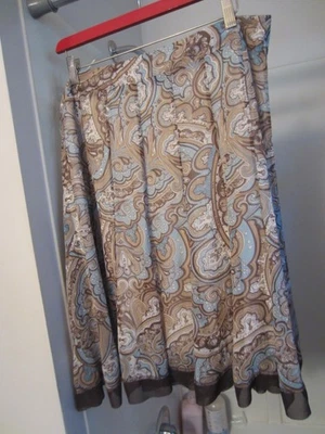 NWOT women's lined flare skirt Dressbarn Size 14 paisley beige/brown - Image 1 of 4