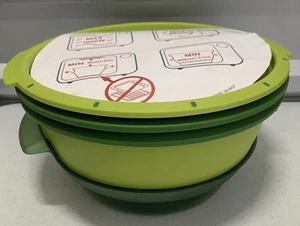 Tupperware 6508A Smart Steamer Microwave Multi Cooker 4- Piece Set Green New - Picture 1 of 8