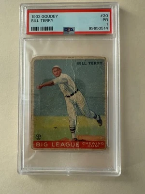 Goma de mascar Goudey Big League 1933 - R319 Bill Terry #20 (RC) Foto 1 de 2