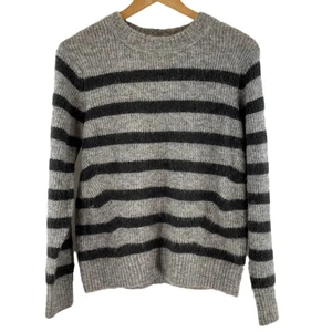 Mos mosh Grey 'Thora' Striped Alpaca Wool Blend Jumper XS - Picture 1 of 6