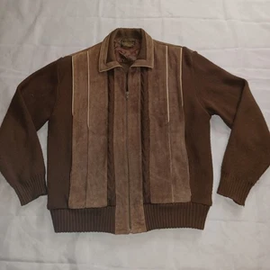 Vintage PULLOVER EMPORIUM XL BRAUN WILD LEDER STRICK JACKE aus einem Raucher Nachlass - Bild 1 von 9