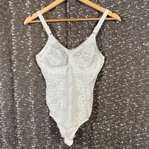 Body vintage de encaje floral blanco Cabernet con aros para mujer 38C - Imagen 1 de 12
