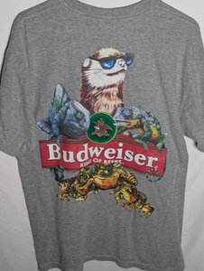 Vintage Budweiser Large Shirt Lizard Chamäleon Frösche Cowboy 1997 Bullfrogs  - Bild 1 von 8