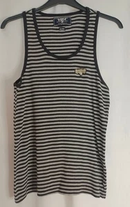 TWO STONED Mens grey stripe vest size Large , cotton (A755) - Picture 1 of 3
