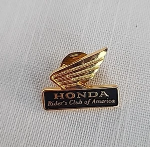 Honda Pin Rider's Club Of American Black & Gold Tone - Picture 1 of 4