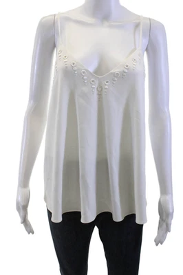 Camisola Derek Lam 10 Crosby blanca con cuello en V sin mangas talla 4 para mujer Foto 1 de 4