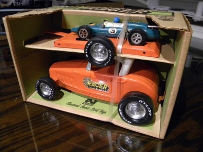 MIB!!!  NYLINT FORMULA RACER No. 6842 with TRAILER & INDY CAR  BOXED NOS!!! - Image 1 of 4