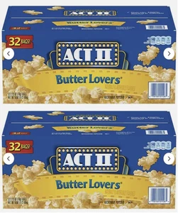 Paquete de 2 palomitas de maíz para microondas ACT II Butter Lovers (2,75 oz., 32 paquetes) - Envío gratis - Imagen 1 de 3