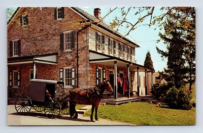Amish Farm House Horse Buggy Lancaster Pennsylvania PA Chrome Postcard - Image 1 of 4