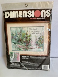 NEU Dimensions No Count Cross Stitch Kit Woodland Stream 3960 1991 16x12 - Bild 1 von 5