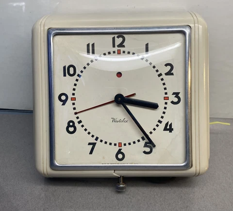 Vintage Westclox Dunbar Mid Century Kitchen  Wall Clock Working Cover