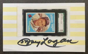 Johnny Logan (d.2013) Boston Braves Autographed Signed 3x5 Index Card Photo - Picture 1 of 3