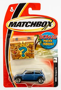 2005 Matchbox #7 Mini Cooper S BLUE | LARGE BADGE | NO TAILLIGHT TAMPO | FSC - Picture 1 of 2