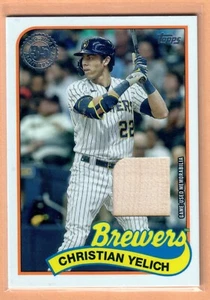 2024 Topps Series 1 Christian Yelich 1989 Topps Relic Bat #89BR-CY Brewers SP - Foto 1 di 2