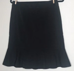 White House BM Damen-Bleistiftrock schwarz Gr. 8 mit gerafftem Volantsaum Karriere neu mit Etikett - Bild 1 von 5