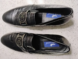 Peter Ascot Hergestellt in Italien Herren Schwarz Leder Spitz Elegant Schuhe Halbschuhe Gr-44 - Bild 1 von 19