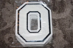 Vintage School Letterman Varsity chenille Letter O ZERO Sports sew patch WHITE - Picture 1 of 1