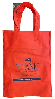 Bolsa de regalo Titanic de recuerdo roja de Branson Missouri atracción turística y museo Foto 1 de 4