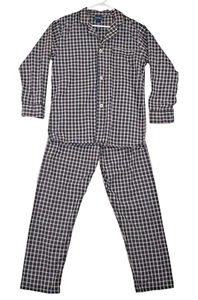 PURITAN Herren leichtes 2-teiliges grau kariertes LS Pyjama Set Hose Hemd Größe Small - Bild 1 von 14