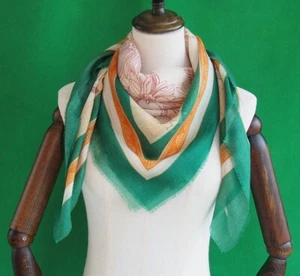 018WSKT200W98-124 100% Silk Square Scarf Hand Rolled 39''x39'' With Defect - Picture 1 of 8