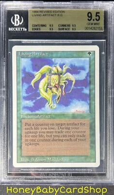 MTG 3rd Edition Revised 1994 Living Artifact BGS 9.5Q (TRUE QUAD) GEM MINT 93/94 - Image 1 of 4