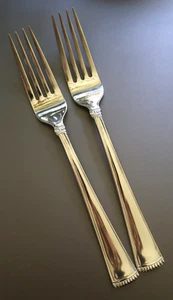 SET 2 FORCHETTE Reed & Barton BUCK'S COUNTY acciaio inox 18/10 lucido 8" posate - Foto 1 di 5