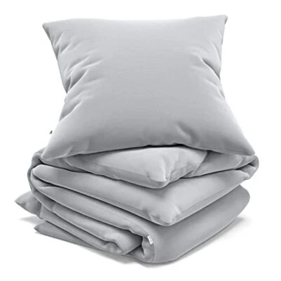 ✅​ Bettwäsche 135x200 hell grau anthrazit kuschlig weich bügelfrei 1x Bettbezug - Bild 1 von 4