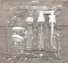2 x 5 Pc Travel Bottles Zip Bag Spray Pump Tub Clear Airport Approved PET