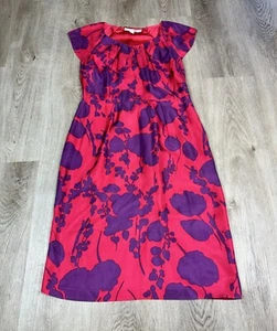 BODEN Dress Womens 6R Floral Cap Sleeve 100% Silk Sheath Side Zip - Picture 1 of 11