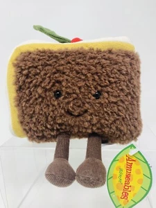 JELLYCAT Amuseable *Slice of Christmas Cake* Plush Green & Red Holly Icing 4" H - Picture 1 of 11