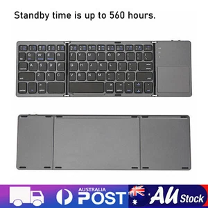 Portable Slim Wireless Bluetooth Keyboard With Touchpad For Tablet AU - Picture 1 of 10