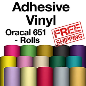 Oracal 651 Vinyl -12"x5 Ft roll Adhesive Vinyl 61 Colors Available Craft & Hobby - Picture 1 of 66