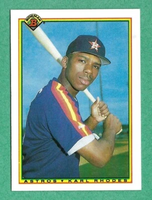 1990 Bowman Baseball - Karl Rhodes #79 Astros Rookie - Image 1 of 2