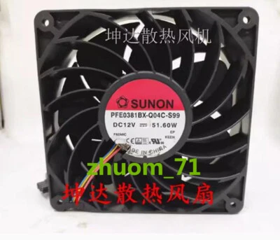 1PC SUNON PFE0381BX-Q04C-S99 14038 12V 51.60W 14CM High air volume fan - Image 1 of 2