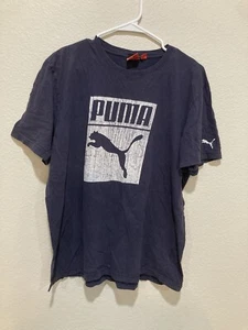 Lifestyle Puma Men T-Shirt L Navy Regular Crew Neck Solid Cotton sport lifestyle - Picture 1 of 6