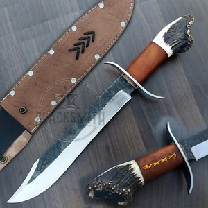 Stage Horn Bowie Knife 17.5" Custom Hand Forged Survival Knife D2 Steel Blade - Picture 1 of 7