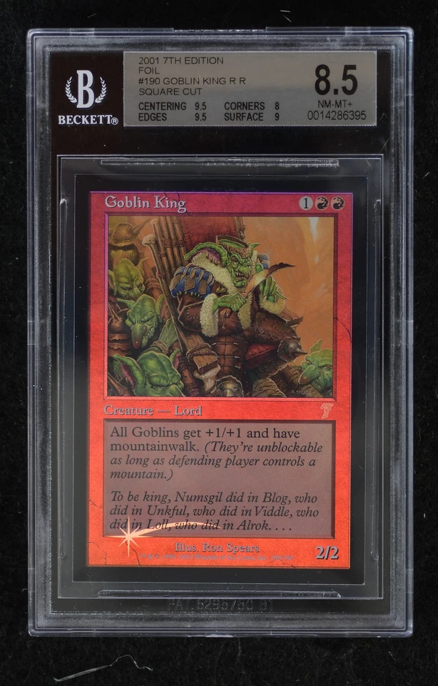 MTG 7th Edition Square Cut Goblin King BGS 8.5 FOIL Square Cut Magic Beckett Gra - Image 1 of 1