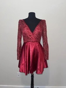 SHERRI HILL 53114 PROM PARTY FORMAL SHORT DRESS 8 WINE RED NEW WITHOUT TAGS - Picture 1 of 9