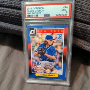 JACOB DEGROM 2014 DONRUSS THE NOOKIES RC #74 PSA 9 COMO NUEVO COMIDA RARA - Imagen 1 de 2