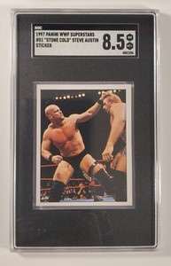1997 Panini WWF Superstar Stickers Stone Cold Steve Austin #51 RC SGC 8.5