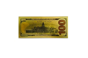 WHOLE SALE 10 Pieces Gold 100 Dollar Bill USD Paper Manifestation Money BULK - Picture 1 of 2