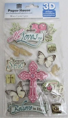 Paper House 3D Stickers Religious Faith New - Image 1 of 4