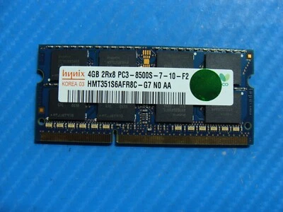 MacBook Pro A1286 Hynix 4GB 2Rx8 PC3-8500S Memory RAM SO-DIMM HMT351S6AFR8C-G7 - Image 1 of 2